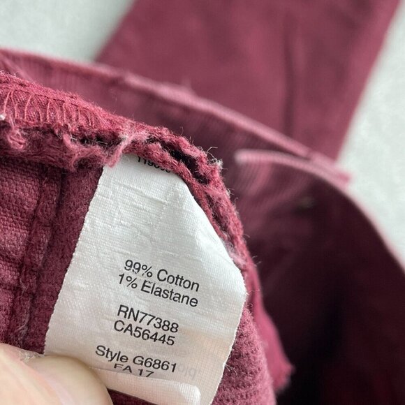 J.Crew Burgundy Corduroy Pants Womens Size 32 Cotton & Elastane 4998 - Picture 4 of 10